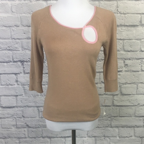 LAST CALL!! NWT Frenchi Retro Pinky Tan Sweater - Picture 5 of 8